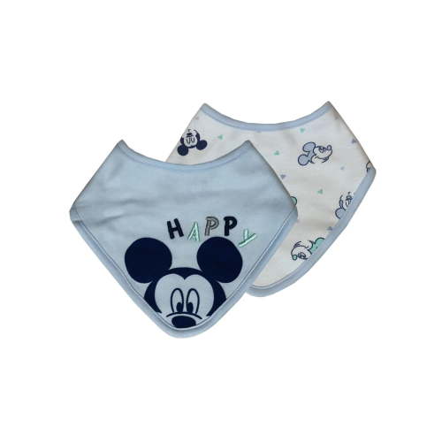 Disney Mickey Mouse Organic Cotton Bandana Bib 2 pack - Baby Boy