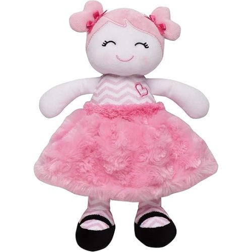 Baby Starters Plush 11 inches Snuggle Buddy Baby Doll, Marisa with Chevron Stripes, Pink