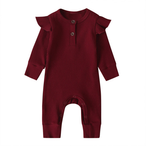 ATIENUBEE Kids Girls Rompers Clothing Ruffle Baby Solid Color Girls Outfits Boys Jumpsuit Girls Onesies Clothes 3M-6M