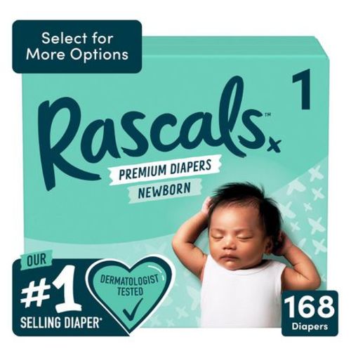 Rascals Premium Jumbo Diapers, Unisex, Sizes N-7