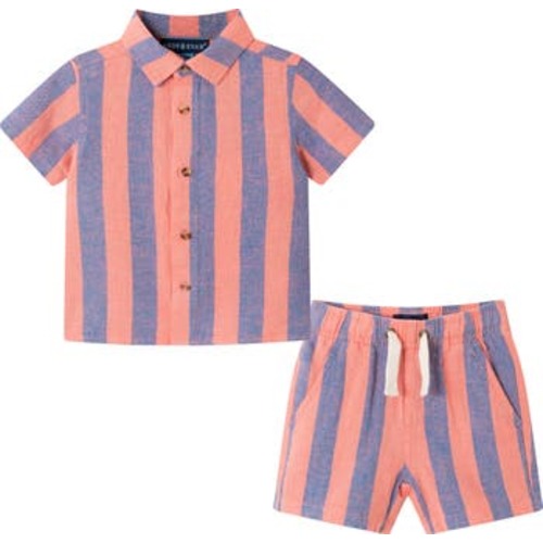 Button-Up Shirt & Shorts Set, 6-9M