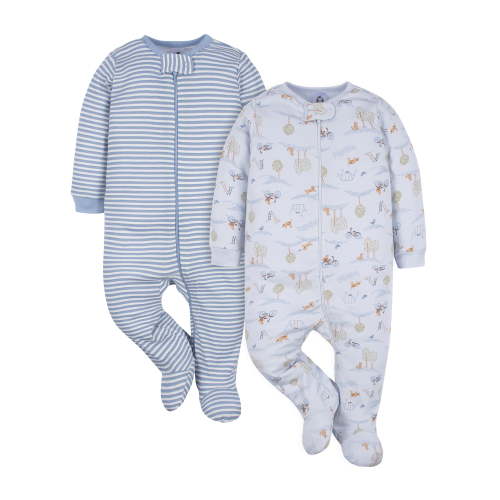 Gerber Baby Neutral Sleep N Play Footed Pajamas, 2-Pack, Sizes Preemie - 6/9 Months