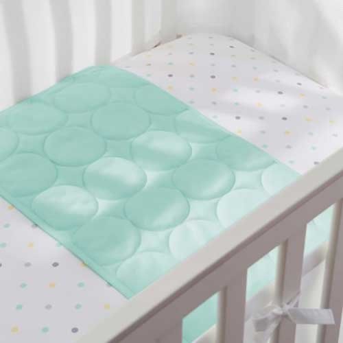 BreathableBaby Wick-Dry Plush Sheet Saver- Aqua Mist