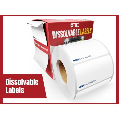 MESS Dissolvable Food Labels for Containers - Blank White (1x2" 500/Roll) - Freezer Labels or Kitchen Labels - Canning Labels and More