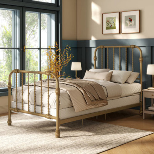 Kelly Clarkson Home Wren Metal Spindle Panel Bed & Reviews | Wayfair