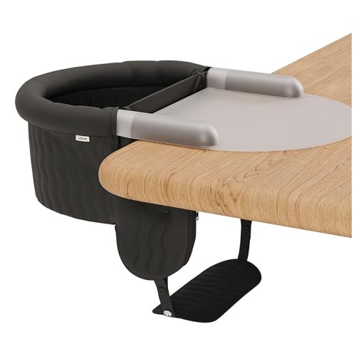 Lalo - The Hook-On Chair with Tray and Footrest - Portable High Chair for Babies and Toddlers up to 37lbs - Compact, Easy-to-Use Design - Fits Tables 0.8'' to 3.5'' Thick - Travel Bag Included