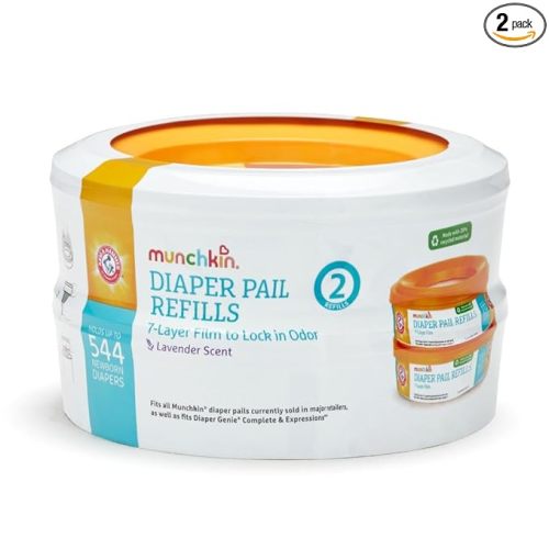 Munchkin® Arm & Hammer Diaper Pail Refill Rings, Holds up to 544 Newborn Diapers, 2 Pack