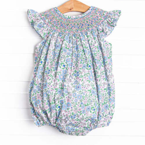 Perfect Petals Smocked Bubble, Blue – Stitchy Fish