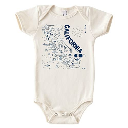 MAPTOTE Map One Piece-Unisex Baby Organic Cotton Short Sleeve Bodysuits-Various Sizes 3-18 Months-City Specific-Made in USA