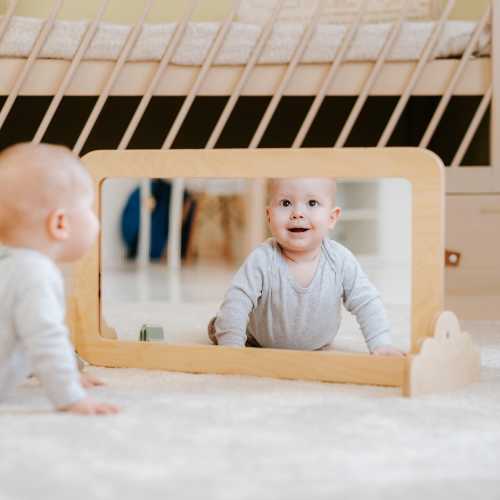 Montessori Mirror For Baby - safe acrylic floor mirror