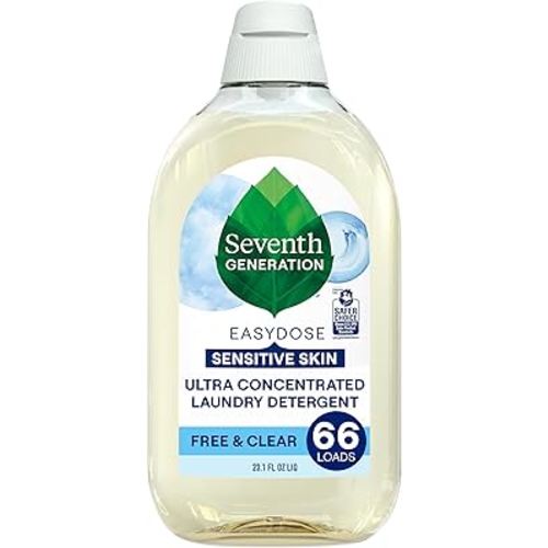 Seventh Generation EasyDose Laundry Detergent, Ultra Concentrated: 66 Loads, Free & Clear Designed for Sensitive Skin, 23.1 Fl Oz