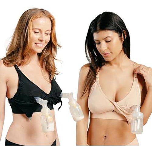 Supermom Pumping and Nursing Bra, Hands Free Nursing Bra for Pumping, Breastfeeding Bras for Women, Comfortable Maternity Bra
