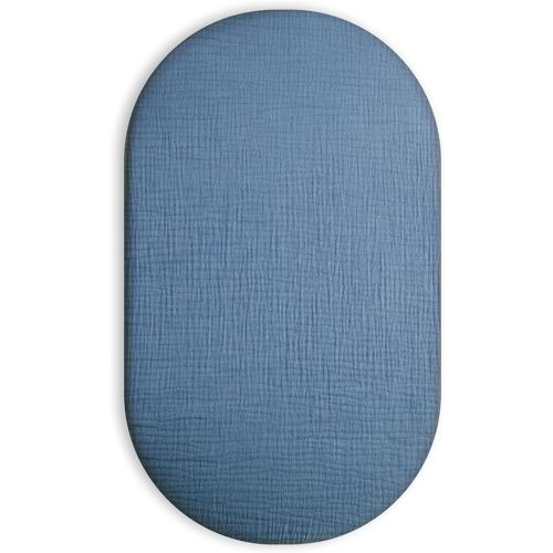 Bassinet Sheet for Baby Boy and Girl, Universal Fit for Rectangle, Oval, Hourglass Bassinet Mattress, Moses Basket Sheets (Blue)