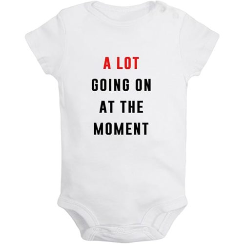 iDzn Babies Unisex A Lot Going On At The Moment Funny Rompers Newborn Bodysuits Infant Jumpsuits Kids Cotton Graphic Outfits