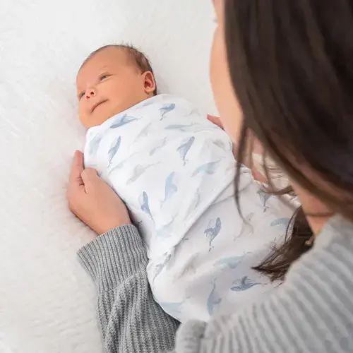 At Sea Easy Swaddle With No Zipper 0-3M | aden + anais