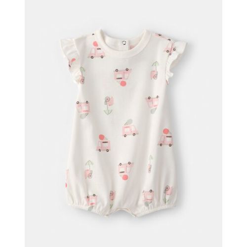 Baby Girl Ice Cream Truck Short-Sleeve Romper - White | Carter's