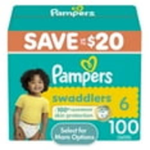 Pampers Swaddlers Diapers - Size 6, 100 Count, Ultra Absorbent and Soft Disposable Baby Diapers