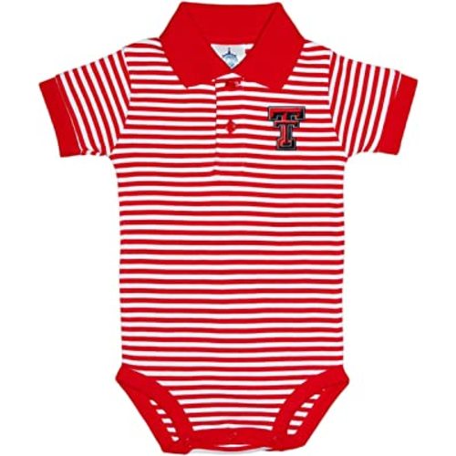 Texas Tech Red Raiders Newborn Infant Baby Striped Polo Bodysuit
