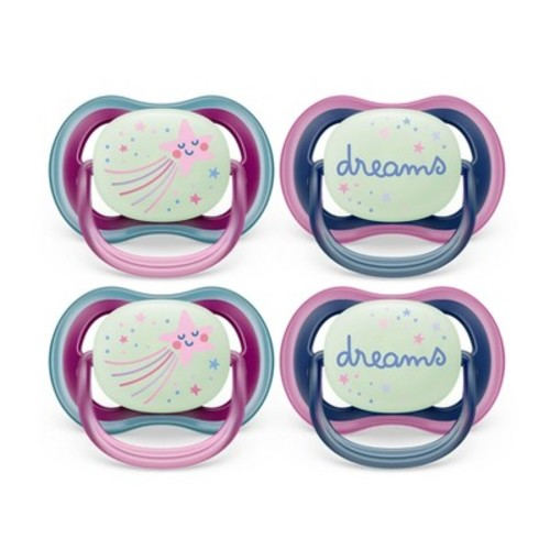 Avent Philips Ultra Air Pacifier 6-18 Months - Falling Star/Dreams Nighttime - 4pk