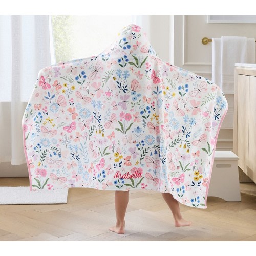 Wildflower Butterfly Kid Hooded Towel