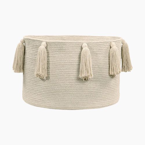 Lorena Canals Cotton Tassel Basket - Natural
