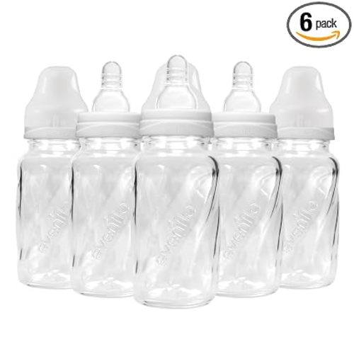 Evenflo Feeding Classic Glass, Twist Bottles, 4 Oz, 6 Bottles.