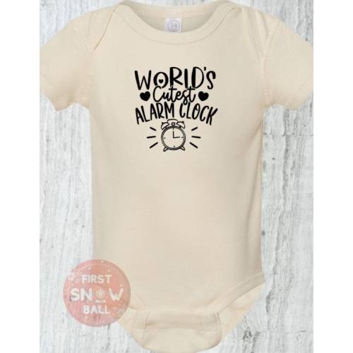 World's Cutest Alarm Clock - Funny Baby Bodysuit | 100% Cotton Onesie | Cute Infant Outfit | Baby Shower Gift