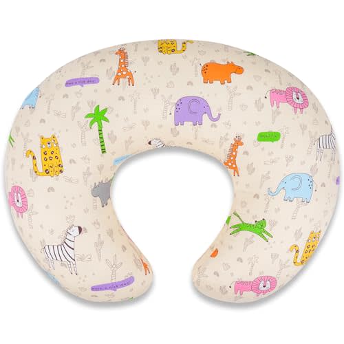 x-vesolje Baby Nursing Pillow for Breastfeeding, Adjustable Breastfeeding Pillow for Bottle Feeding, Nursing Support Pillow for Mom and Baby Healthier Nursing, Removable Cover- Zoo Yellow