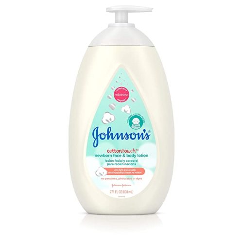 Johnson's Baby CottonTouch Newborn Baby Face and Body Lotion, Hypoallergenic and Paraben-Free Moisturization for Baby's Sensitive Skin, Made with Real Cotton, 27.1 fl. oz - 27.1 Fl Oz (Pack of 1)