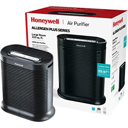 Honeywell AllergenPlus HEPA Air Purifier, Airborne Allergen Reducer for Large Rooms, Reduces Allergens, Smoke, Wildfire Smoke, Pollen, Pet Dander and More, Black, HPA200