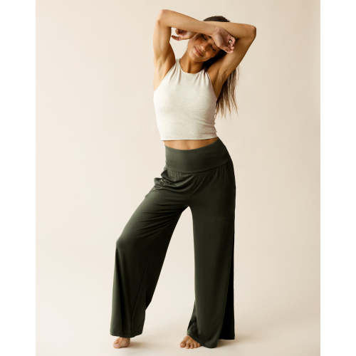 Bamboo Wide Leg Maternity & Postpartum Lounge Pant | Thyme SIZE SMALL /Long 32”