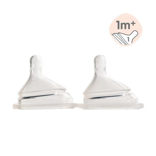 Hegen Nipple Slow Flow, 2-Pack (1 to 3 months)