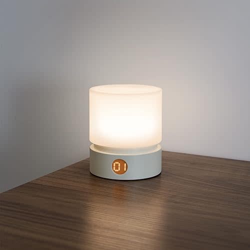 Smilodon Timer Night Light,White, Bedside Nightstand Lamp, Breastfeeding Nursery Night Light, Dimmable, Battery Operated