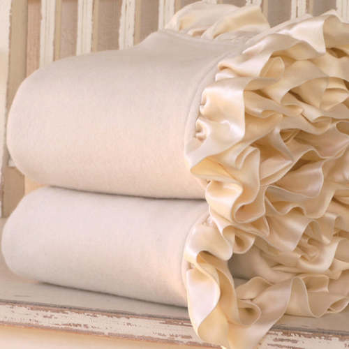 Organic Baby Blankets with Silk Ruffle Made in USA | Robbie Adrian – Robbie Adrian Luxury Organics