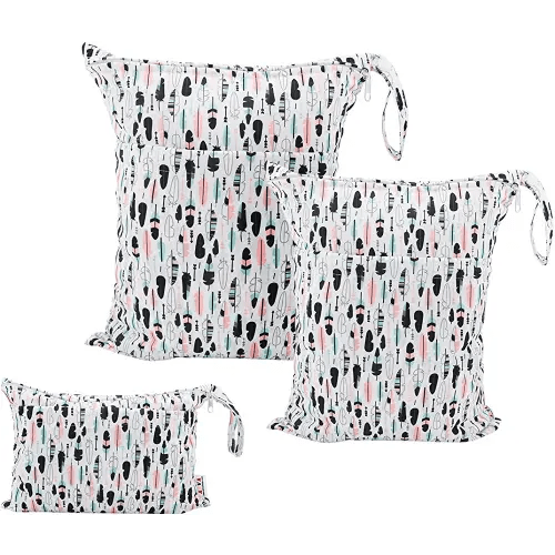 ALVABABY 3pcs Baby Cloth Diaper Wet and Dry Bags
