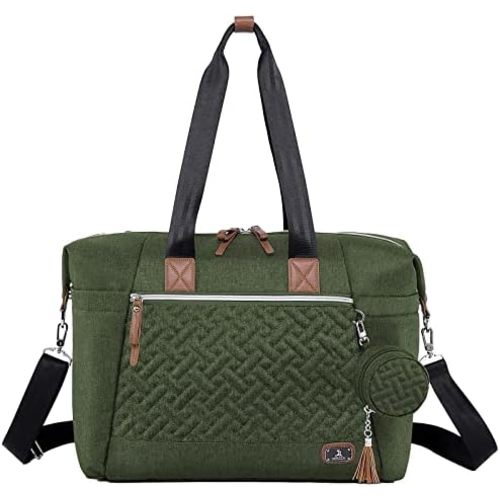 Dikaslon Diaper Bag Tote Waterproof Changing Bag with Changing Mat and Pacifier Holder - Large Maternity Bag for Mom or Dad