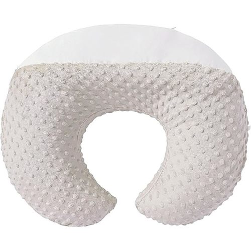Nursing Pillow and Positioner Breastfeeding and Bottle Feeding, Propping Baby, Tummy Time, Sitting Support for Baby Boy Baby Girl, with Removable Dots Cover (Sand, 22 X 17.7 X 5.9 Inch)