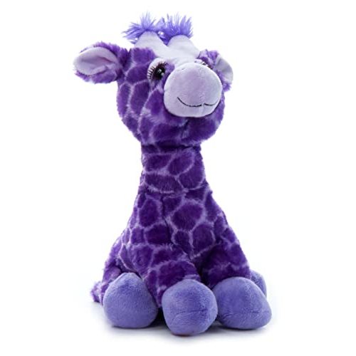 The Petting Zoo Purple Giraffe Stuffed Animal Plushie, Lash’z Zoo Animals, Giraffe Plush Toy 12 inches