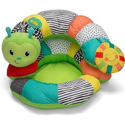 Infantino Prop-A-Pillar Tummy Time & Seated Support - Pillow Support for Newborn and Older Babies, with Detachable Support Pillow and Toys, 3 Piece Set (Pack of 1)