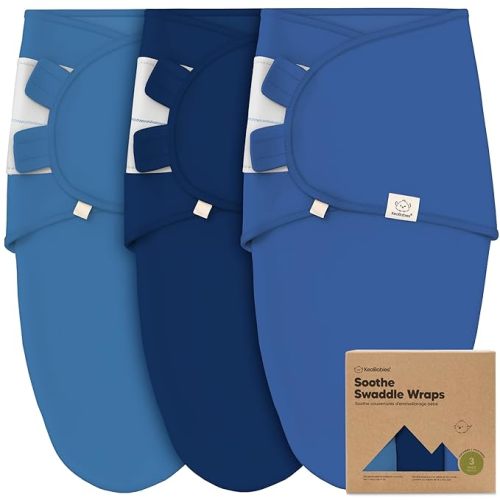 3-Pack Organic Baby Swaddle Sleep Sacks - Swaddles for Newborns, Infant 0-3 Months, Baby Girls, Boys, Soft & Snug Newborn Sleep Sack, Nursery Swaddling Blankets (Frost)