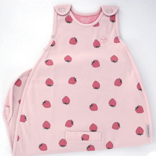 4 Season® Ultimate Baby Sleep Bag, Merino Wool & Organic Cotton, Strawberry