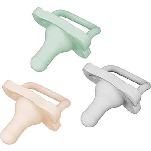 Dr. Brown’s HappyPaci 100% Silicone Pacifier 0-6m, BPA Free, Cool Gray, Green, Ecru 3-Pack