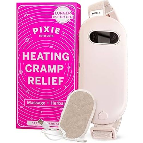 Pixie Rechargeable Heating Pad for Cramps – Herbal Heat Therapy Belt for Back Pain – Natural Relief with Reusable Heating Packs – Thoughtful Gift for Women & Girls