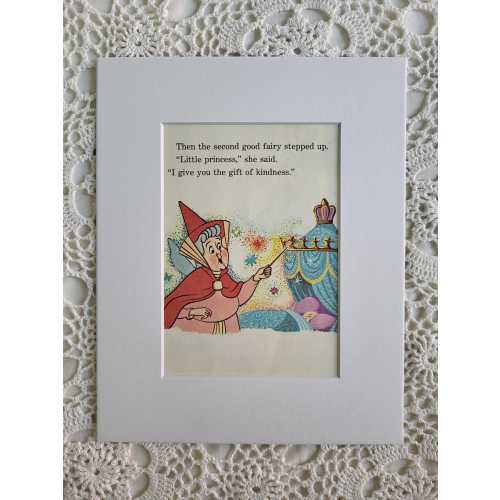Vintage Sleeping Beauty Fairy Godmother Art Print, Upcycled Book, 8 x 10 Wall Decor, Girls Bedroom Nursery