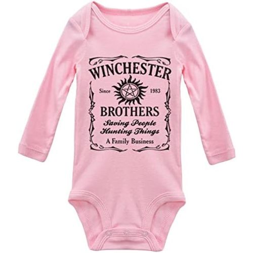 SIZE 3 MONTHS Saving People Hunting Things Supernatural Baby Long Sleeve Playsuit Newborn Bodysuit Outfit Clothes