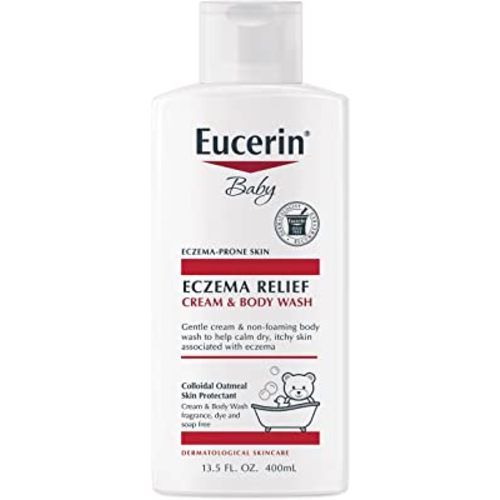 Eucerin Baby Eczema Relief Cream Body Wash, Fragrance Free Eczema Body Wash for Babies with Colloidal Oatmeal, 13.5 Fl Oz Bottle