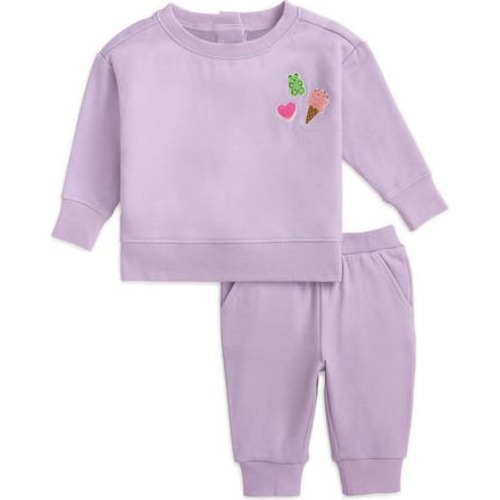MagneticMe - Fair Orchid with Embroidered Gummy Bear Sweatshirt Set, 9-12M