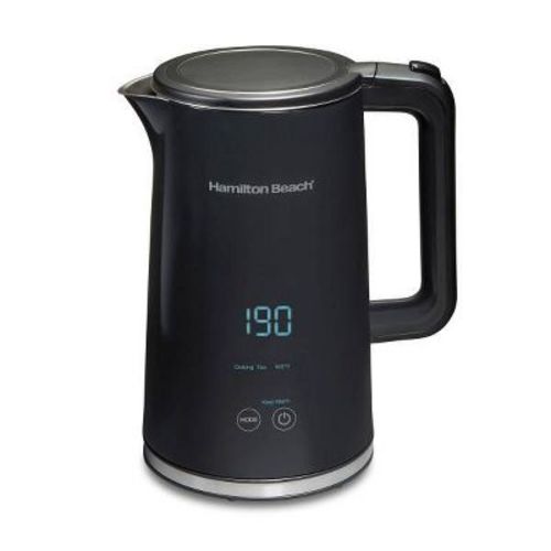 Hamilton Beach 1.7l Digital Cool Touch Kettle 41033: Stainless Steel Tea Maker, Portable Electric Water Kettle, 1500w, Black