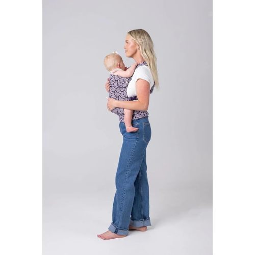 Mabē Monarch Ergonomic Baby Carrier – Premium Cotton Soft Structured Newborn to Toddler Carrier with Hip-Healthy Design, 3 Carry Positions (7-35lbs), Lightweight & Breathable, (Violet Wings)
