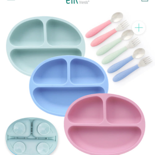 Silicone Suction Plate + Cutlery